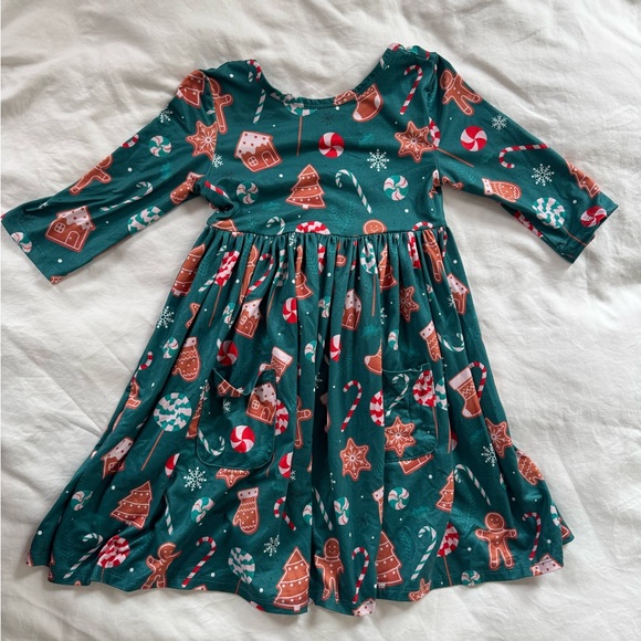 Mila and Rose Other - GINGERBREAD HOUSE 3/4 SLEEVE POCKET TWIRL DRESS